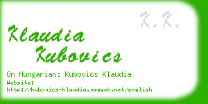 klaudia kubovics business card